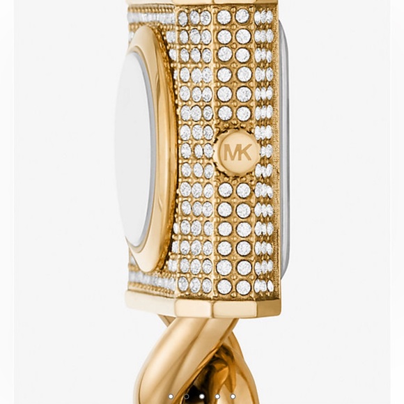 Mini Lock Pavé Gold-Tone Chain Watch - Picture 4 of 5